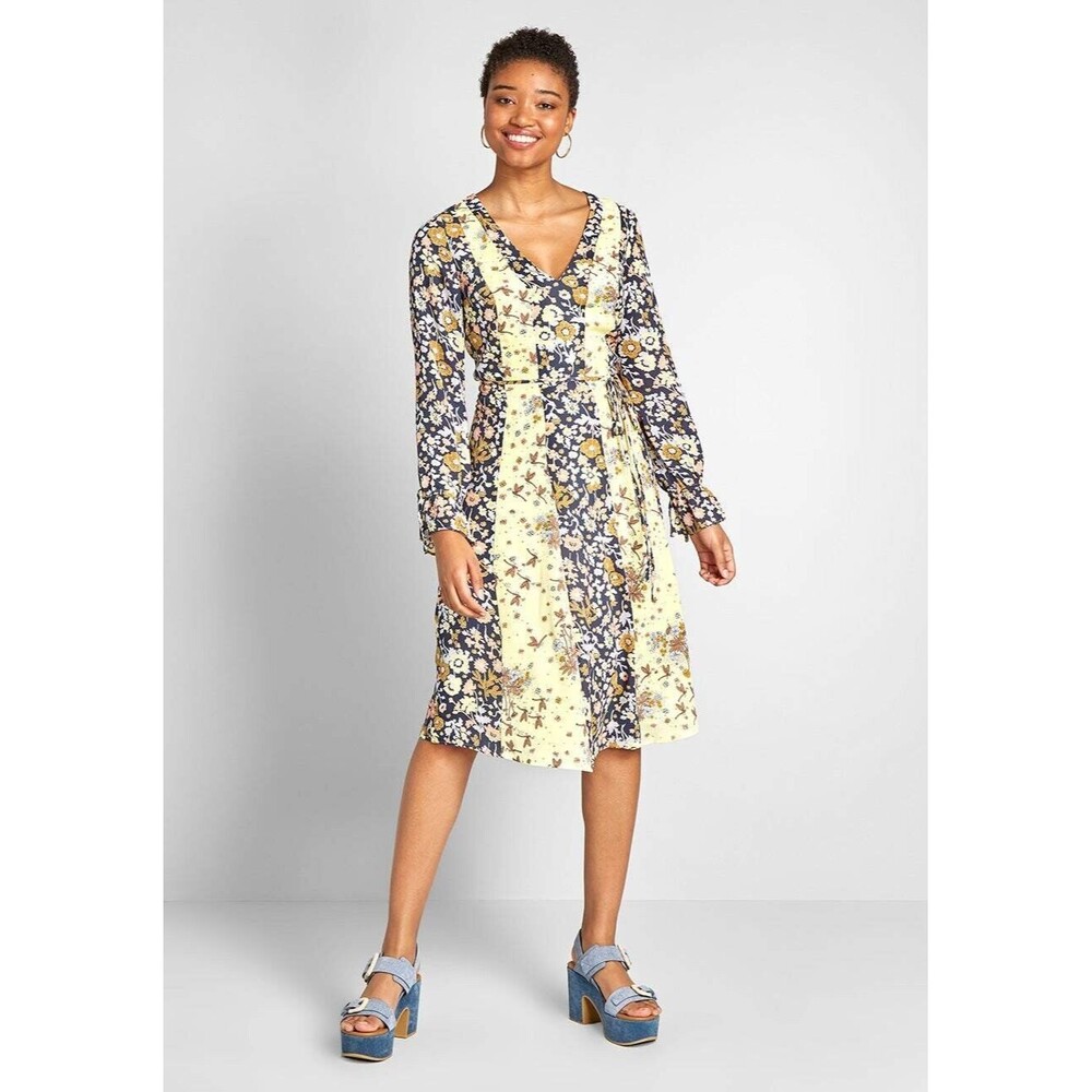 ModCloth Women's Unique Persona Midi Dress Multicolored Floral Size 6